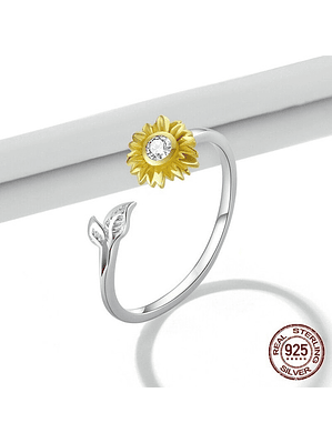 Anillo Girasol Plata 925