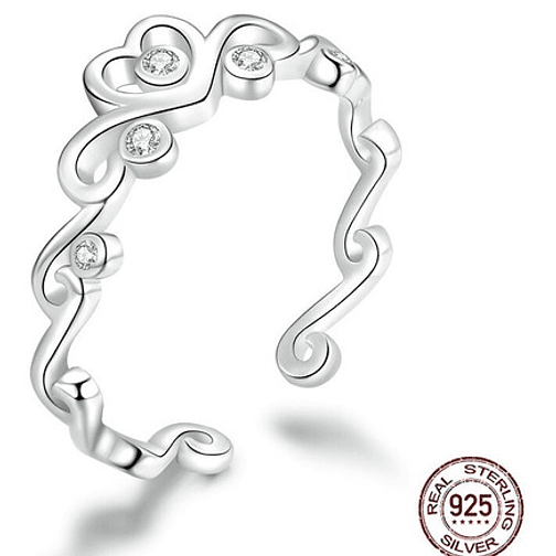 Anillo Corona y Corazón Plata 925 1