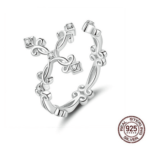 Anillo Cruz Tribal Plata 925 1