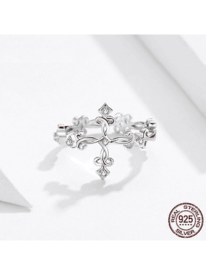 Anillo Cruz Tribal Plata 925