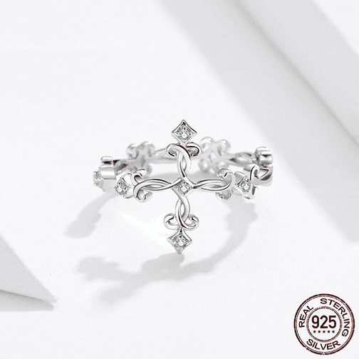 Anillo Cruz Tribal Plata 925 2