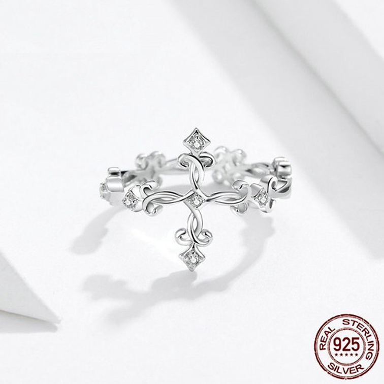 Anillo Cruz Tribal Plata 925 2