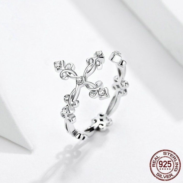 Anillo Cruz Tribal Plata 925 3