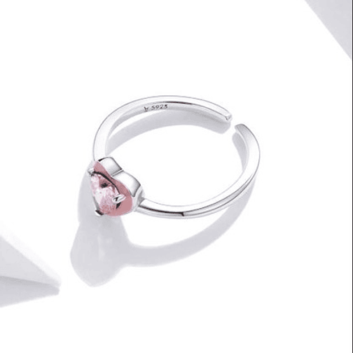 Anillo Corazon Rosa Plata 925 2