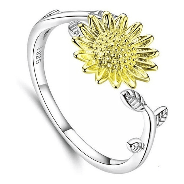 Anillo Girasol Plata 925