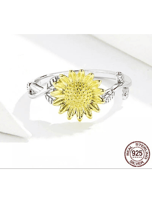 Anillo Girasol Plata 925