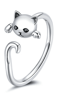 Anillo Gato Estirado Plata 925