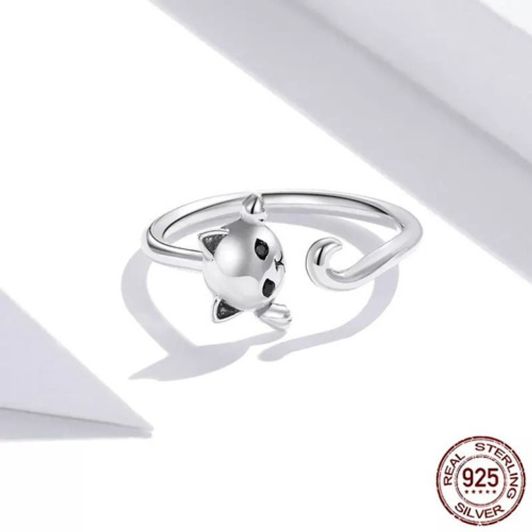 Anillo Gato Estirado Plata 925 2