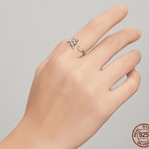 Anillo Gato Estirado Plata 925 3