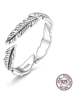 Anillo Plumas Plata 925