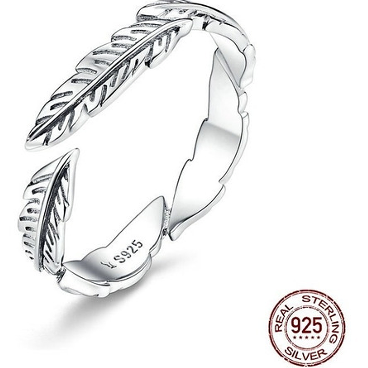 Anillo Plumas Plata 925 1