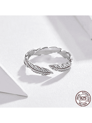 Anillo Plumas Plata 925