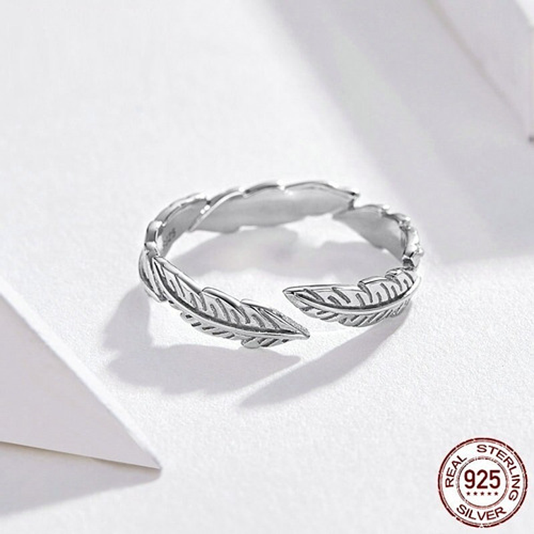 Anillo Plumas Plata 925 2