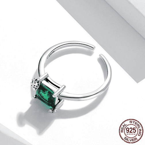 Anillo Cuadrado Con Chinita Plata 925 3