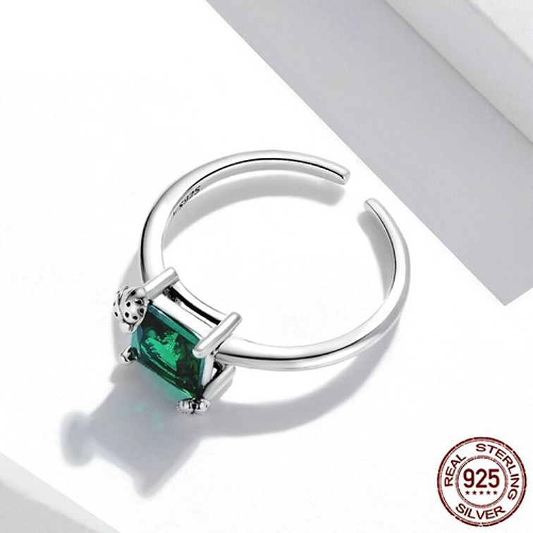 Anillo Cuadrado Con Chinita Plata 925 3