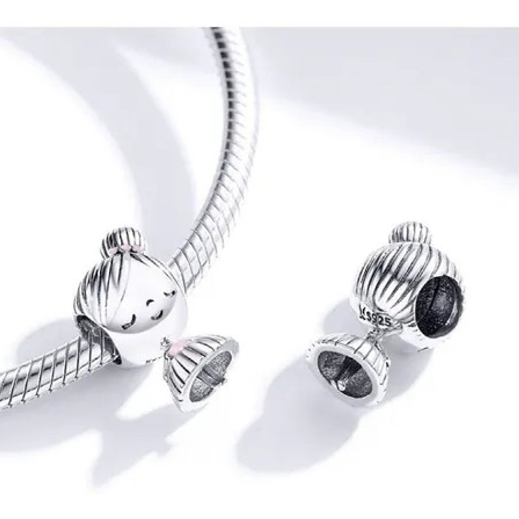 Charm Niña con Moño Plata 925 2