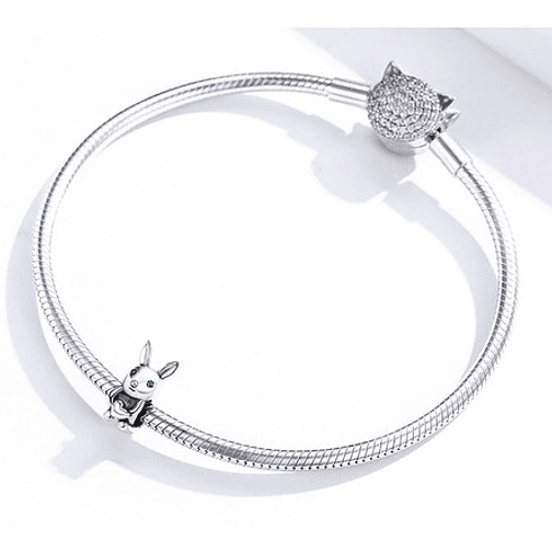 Charm Conejo Corazon Plata 925 2