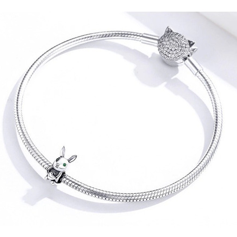 Charm Conejo Corazon Plata 925 2