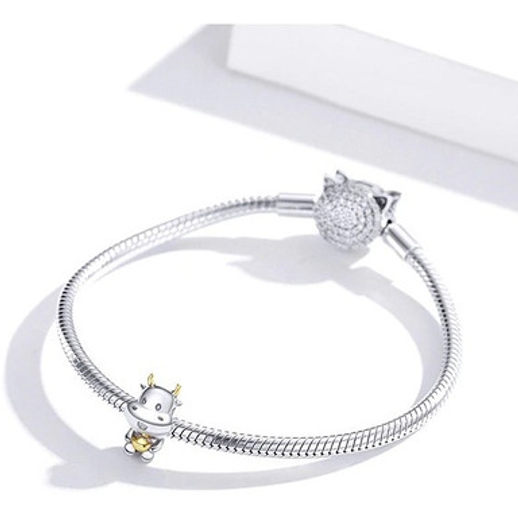 Charm Vaca Toro Plata 925 2