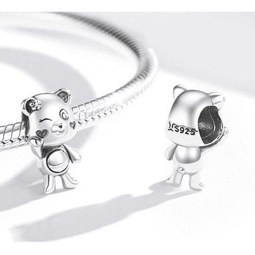 Charm Osita Osa Cariñosito Peluche Plata 925 4