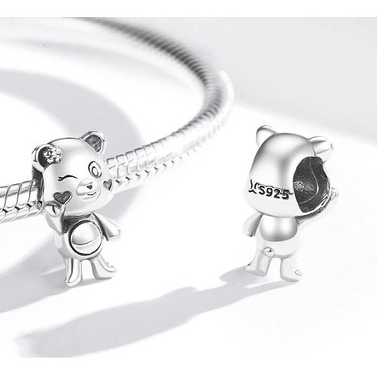 Charm Osita Osa Cariñosito Peluche Plata 925 4