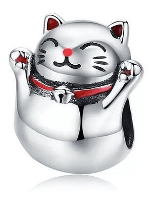 Charm Gato Maneki Neko Plata 925