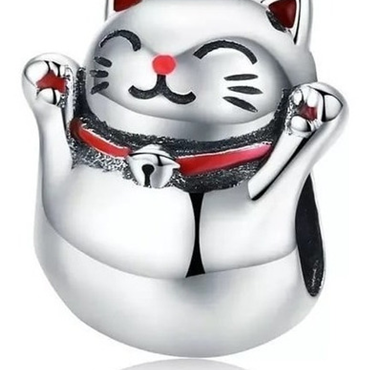 Charm Gato Maneki Neko Plata 925 1