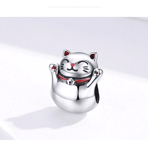 Charm Gato Maneki Neko Plata 925 2