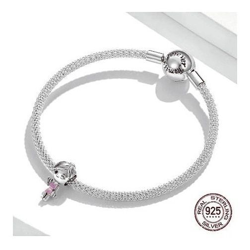 Charm Niña Mujer Ejercicio Gym Plata 925 2