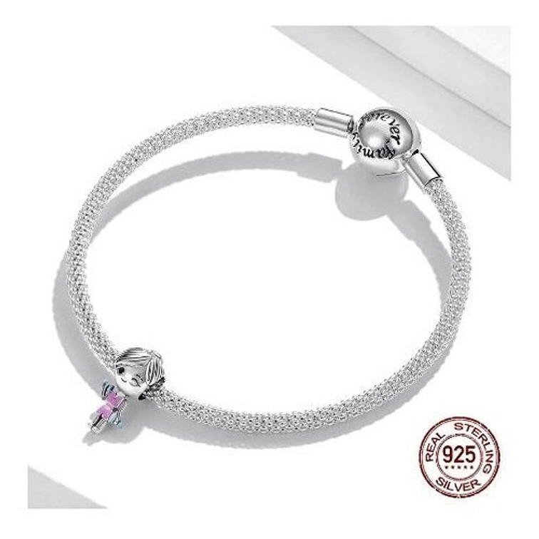 Charm Niña Mujer Ejercicio Gym Plata 925 2