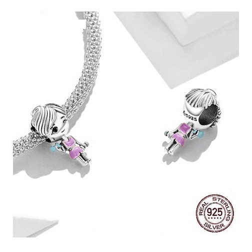 Charm Niña Mujer Ejercicio Gym Plata 925 3