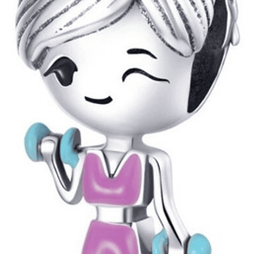 Charm Niña Mujer Ejercicio Gym Plata 925 1