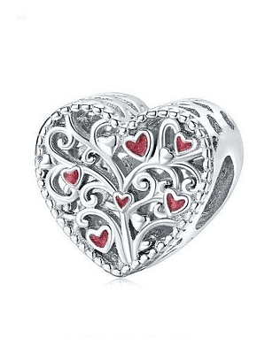 Charm Corazón Arbol de la Vida Plata 925