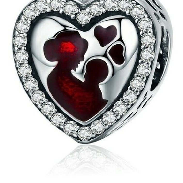 Charm Corazón Madre e Hijo Plata 925 1
