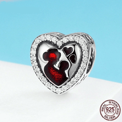 Charm Corazón Madre e Hijo Plata 925 3