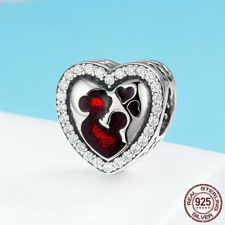 Charm Corazón Madre e Hijo Plata 925 3