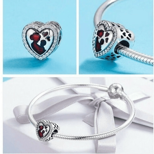 Charm Corazón Madre e Hijo Plata 925 4