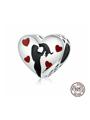 Charm Corazón Amor Gato Plata 925