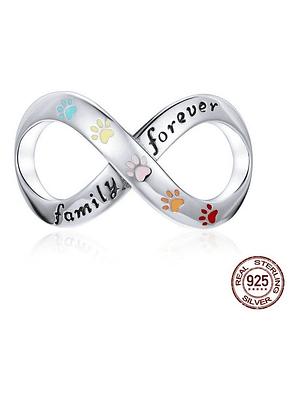 Charm Infinito con Patitas Plata 925