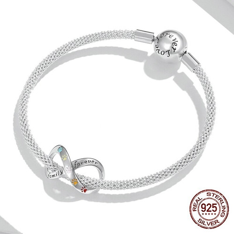 Charm Infinito con Patitas Plata 925 2