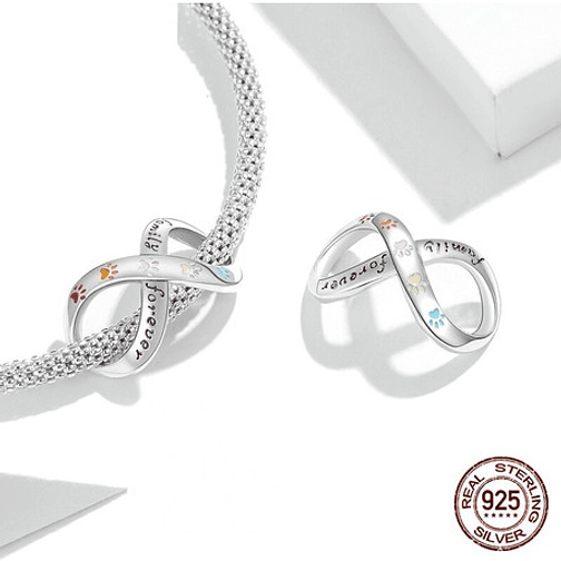 Charm Infinito con Patitas Plata 925 3