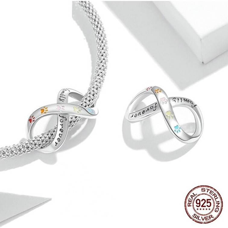 Charm Infinito con Patitas Plata 925 3
