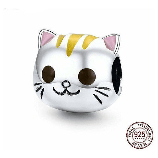 Charm Gatito Cabezon Plata 925 1