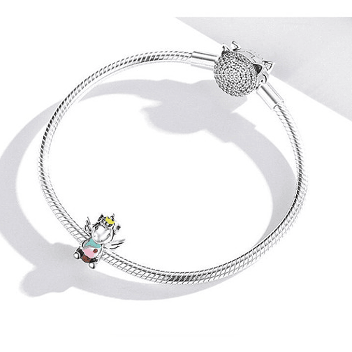 Charm Unicornio con Pastel Plata 925 2