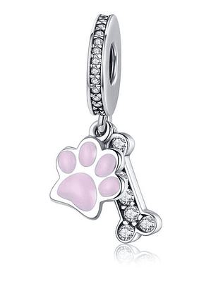 Charm Hueso Y Patita Plata 925