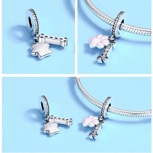 Charm Hueso Y Patita Plata 925 2