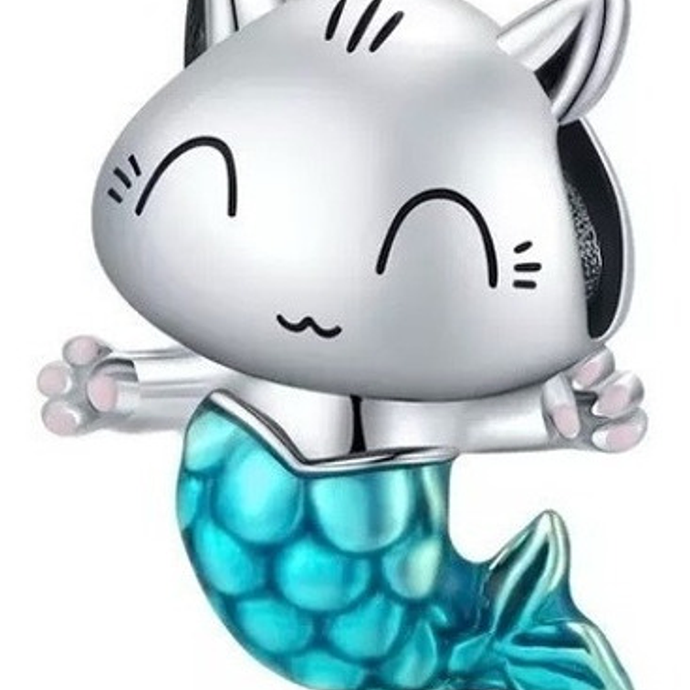 Charm Gato Sirena Plata 925 1