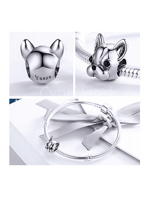 Charm Perro Bulldog Plata 925