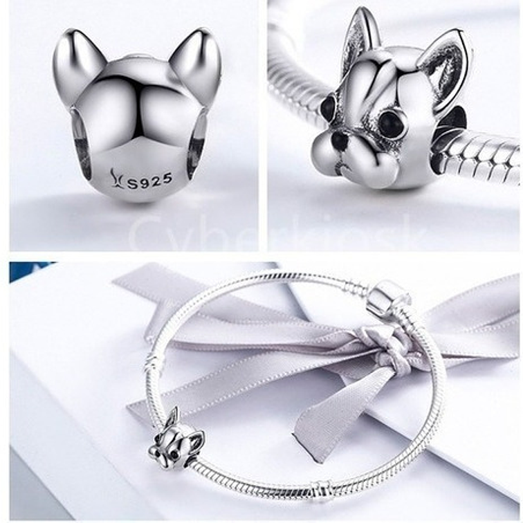 Charm Perro Bulldog Plata 925 2
