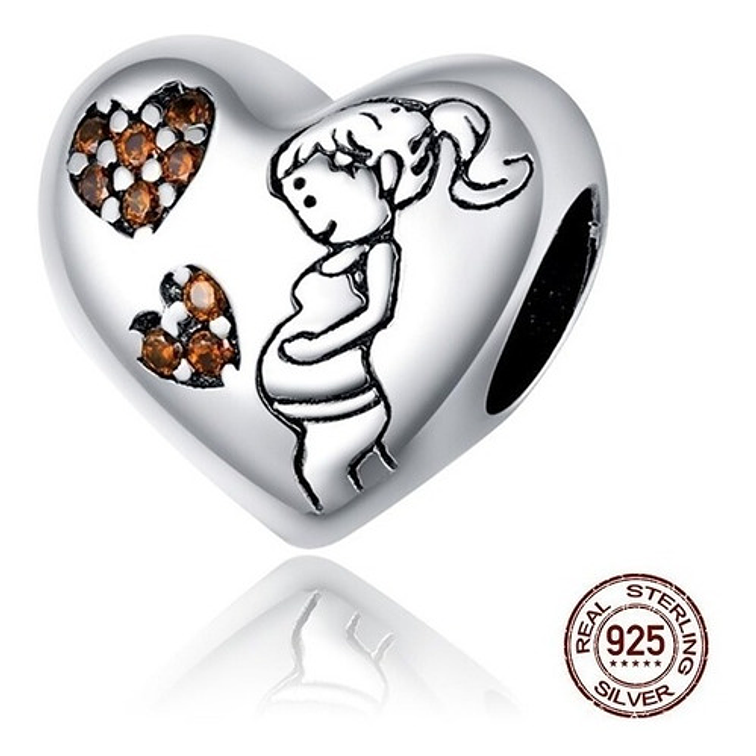 Charm Embarazada en Corazon Plata 925 1